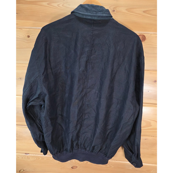 VTG La Matta Men's Jacket Perforated Suede Linen Size 56 Button Up Blue Italy - Picture 3 of 16